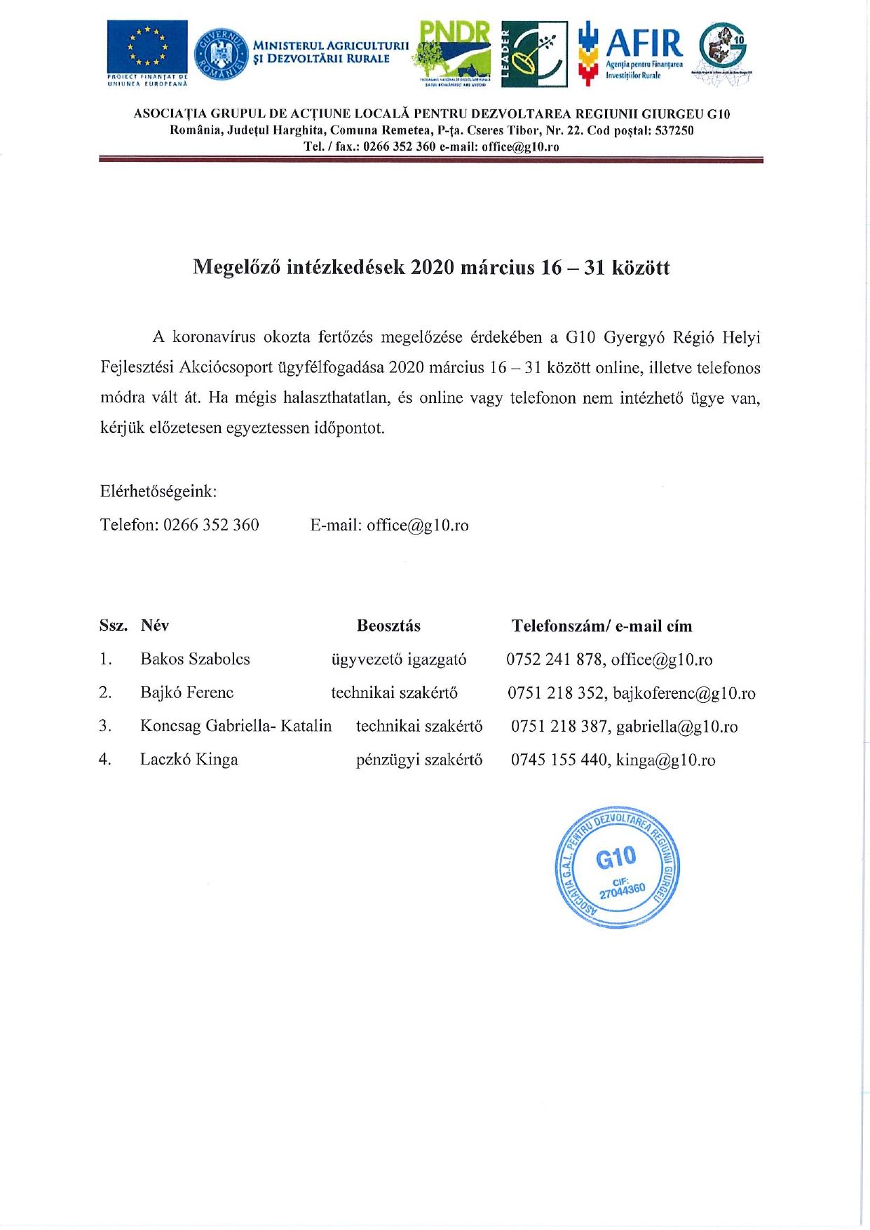 Megelozo intezkedesek