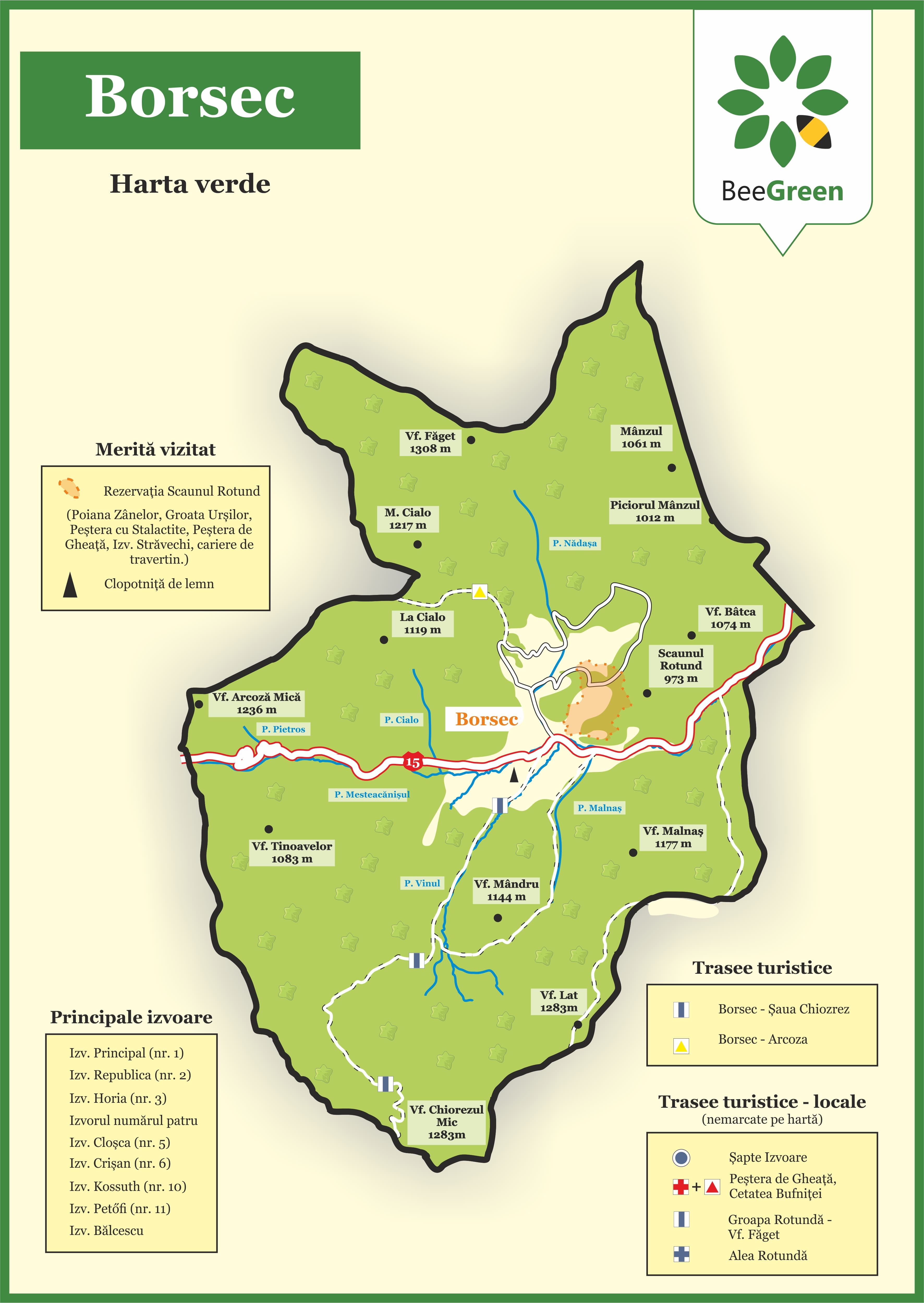 Harta verde Orașul Borsec
